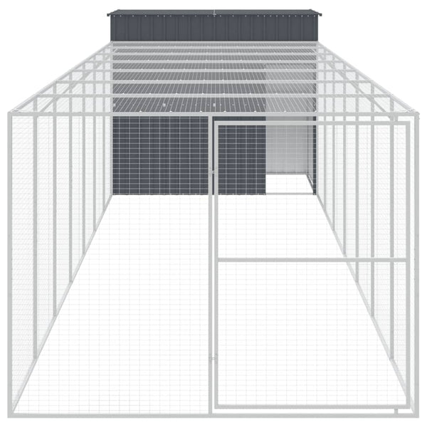 Hundehütte mit Auslauf Anthrazit