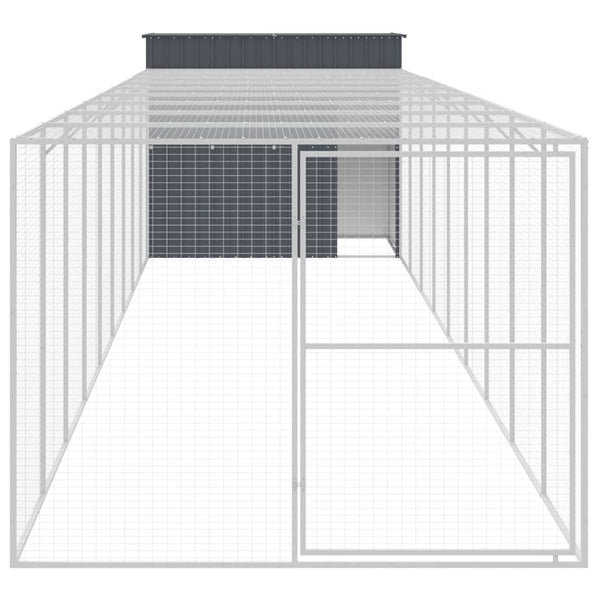 Hundehütte mit Auslauf Anthrazit