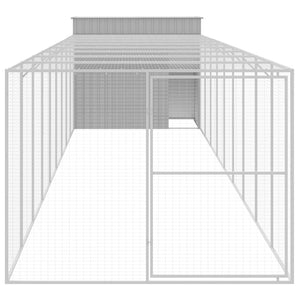 Hundehütte mit Auslauf Hellgrau