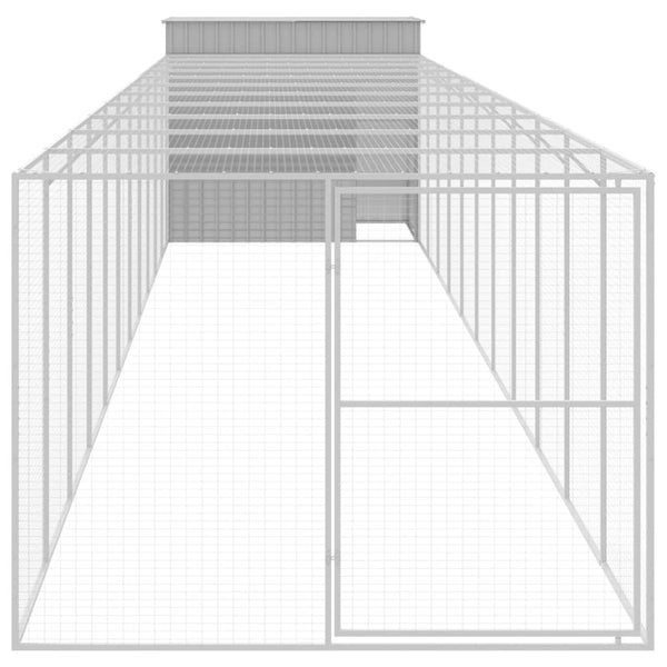 Hundehütte mit Auslauf Hellgrau