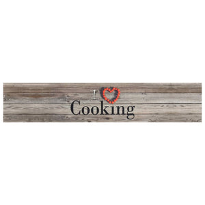Küchenteppich Waschbar Cooking Grau 60x300 cm Samt