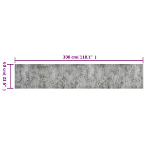 Küchenteppich Waschbar Beton 60x300 cm Samt
