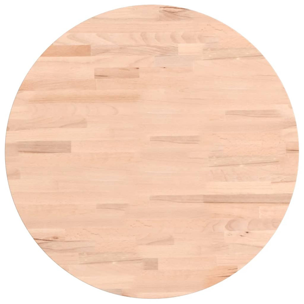 vidaXL Plateau de table Ø50x1,5 cm rond bois de hêtre massif