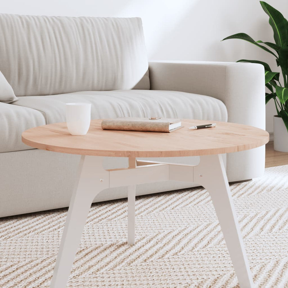 vidaXL Plateau de table Ø70x1,5 cm Rond Hêtre massif