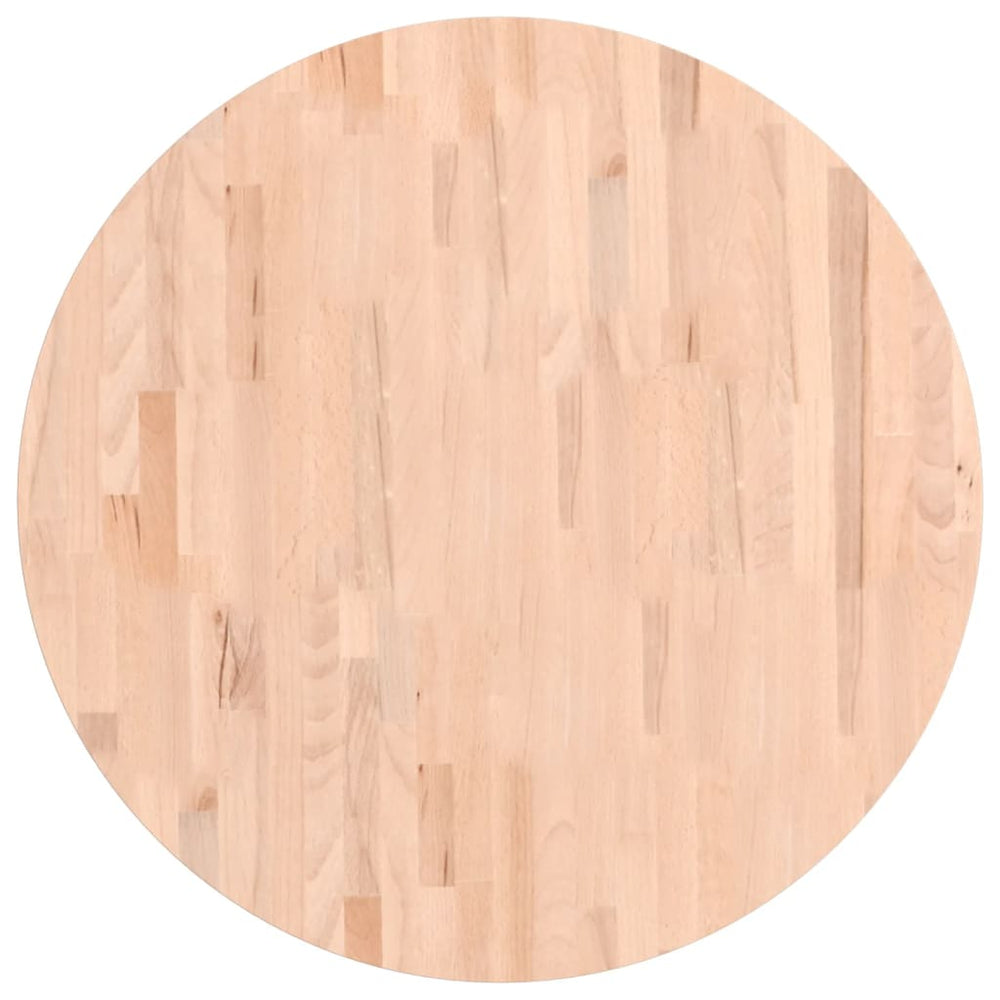 vidaXL Plateau de table Ø80x1,5 cm rond bois massif hêtre