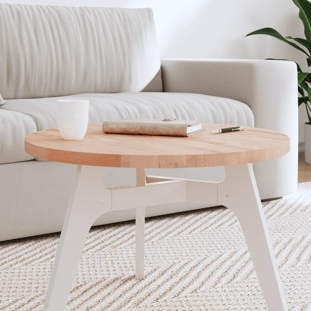vidaXL Plateau de table rond Ø60x2,5 cm en bois de hêtre massif