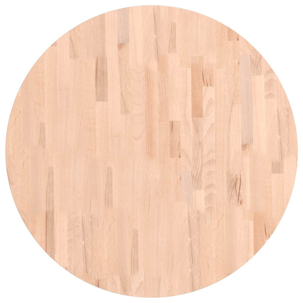 vidaXL Plateau de table Ø80x2,5 cm Rond Hêtre massif