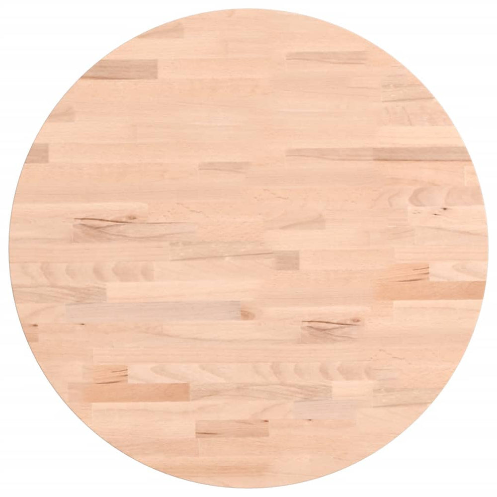 vidaXL Plateau de table Ø50x4 cm Rond Hêtre Massif