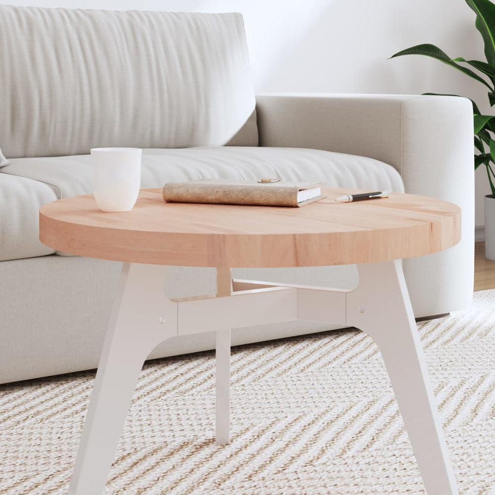 vidaXL Plateau de table Ø60x4 cm Rond Hêtre massif