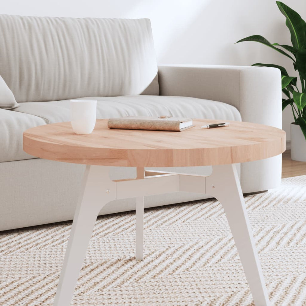 vidaXL Plateau de table Ø70x4 cm Rond Bois de hêtre massif