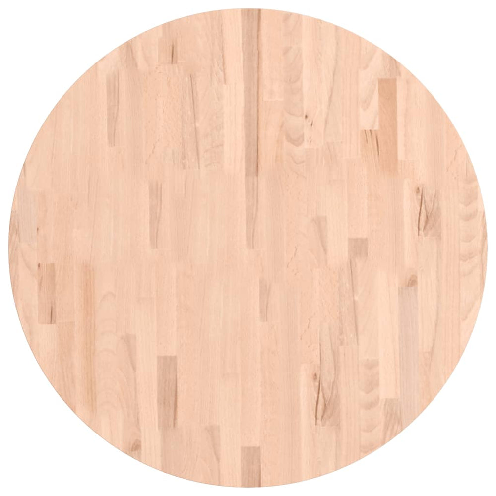 vidaXL Plateau de table Ø80x4 cm Rond Hêtre massif