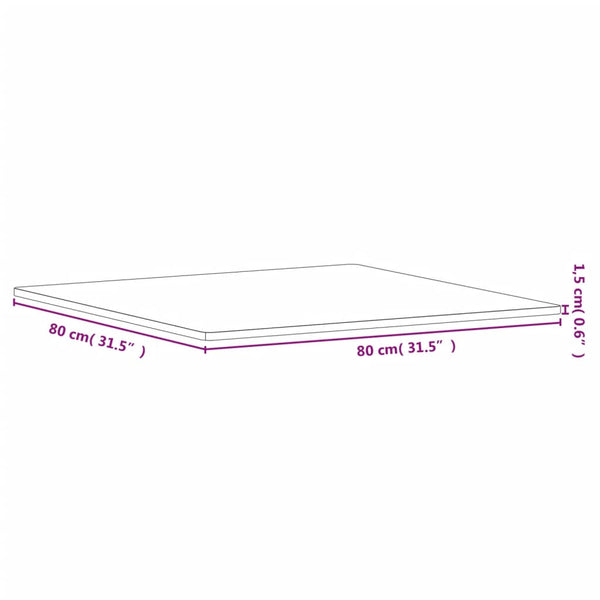 Buche Tischplatte Quadratisch 80x80 cm