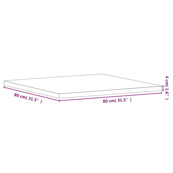 Buche Tischplatte Quadratisch 80x80 cm