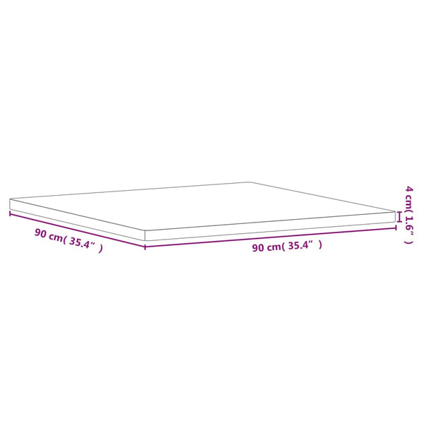 Quadratische Tischplatte Buche Massivholz 90x90 cm