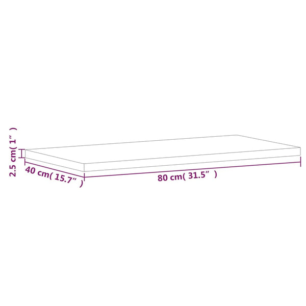 Massivholz Waschtischplatte Buche 80x40 cm