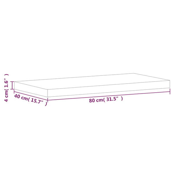 Massivholz Waschtischplatte Buche 80x40 cm