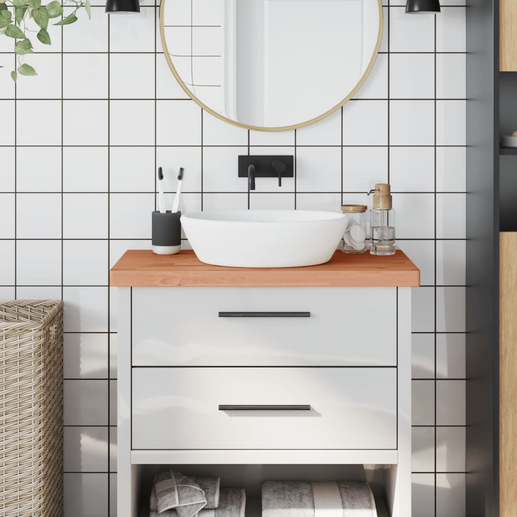 Massivholz Waschtischplatte Buche 80x40 cm