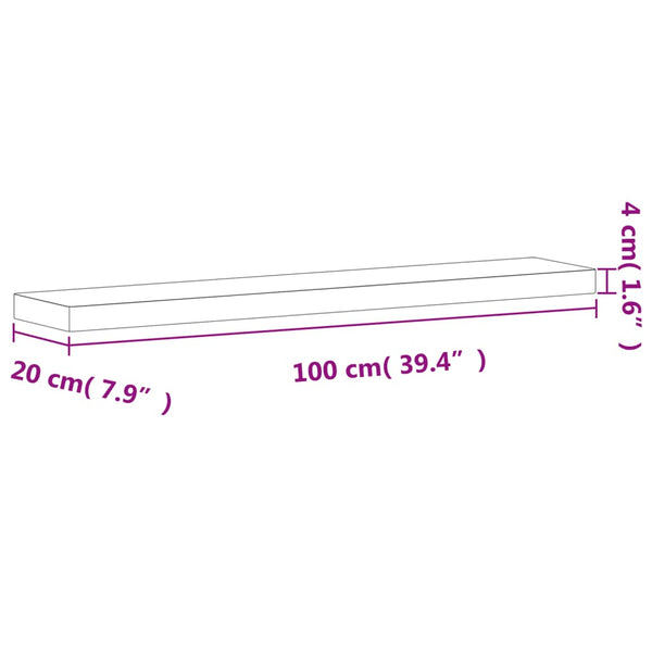Wandregal Buche Massivholz 100x20 cm