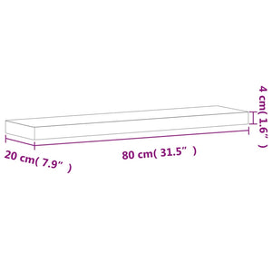 Massivholz Wandregal Buche 80x20 cm