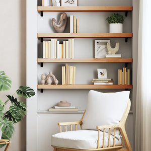 Massivholz Wandregal Buche 80x20 cm