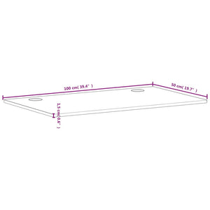 Massivholz Buche Schreibtischplatte 100x50 cm