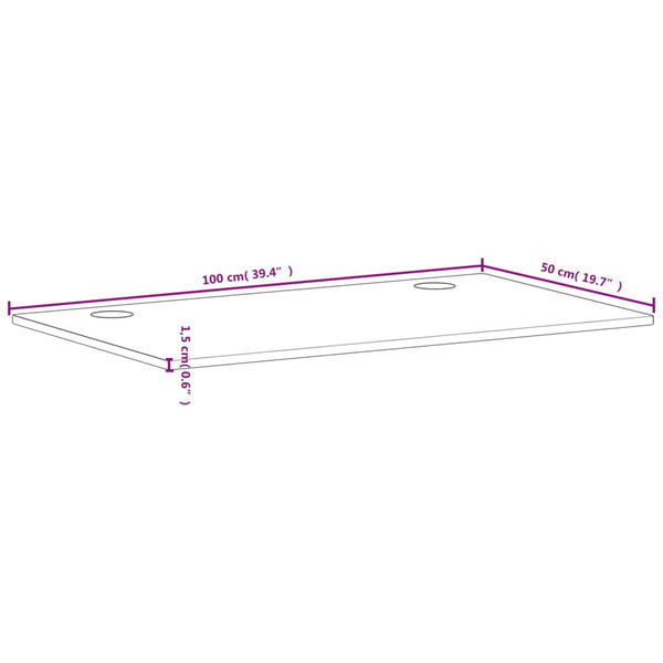 Massivholz Buche Schreibtischplatte 100x50 cm