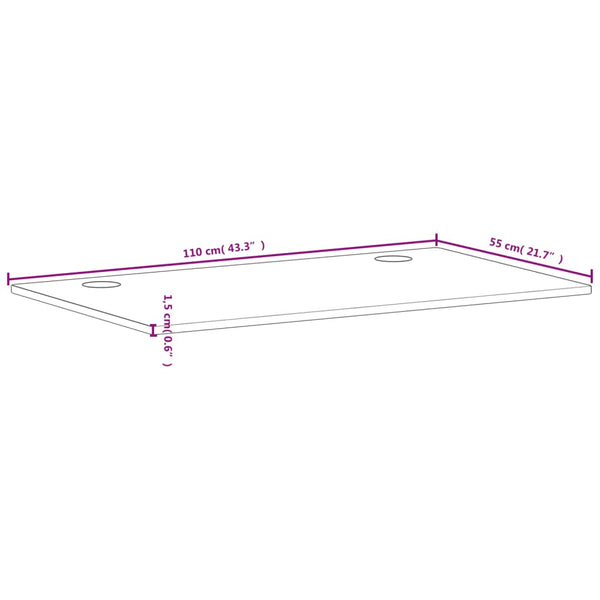 Massivholz Buche Schreibtischplatte 110x55 cm