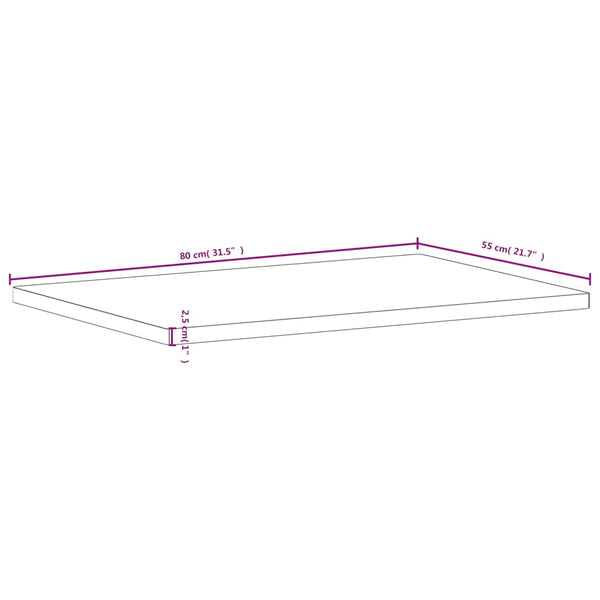 Massivholz Schreibtischplatte Buche 80x55 cm