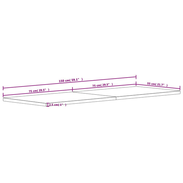 Massivholz Buche Schreibtischplatte 150x55 cm