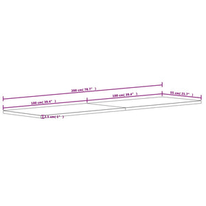 Massivholz Schreibtischplatte Buche 200x55 cm