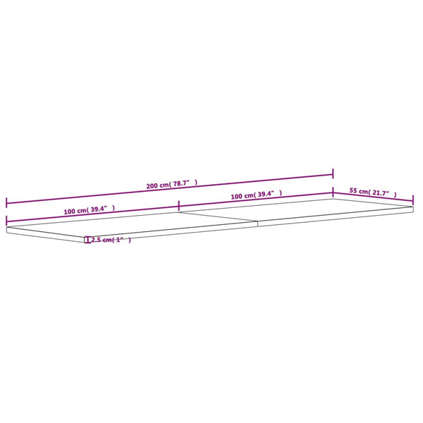 Massivholz Schreibtischplatte Buche 200x55 cm