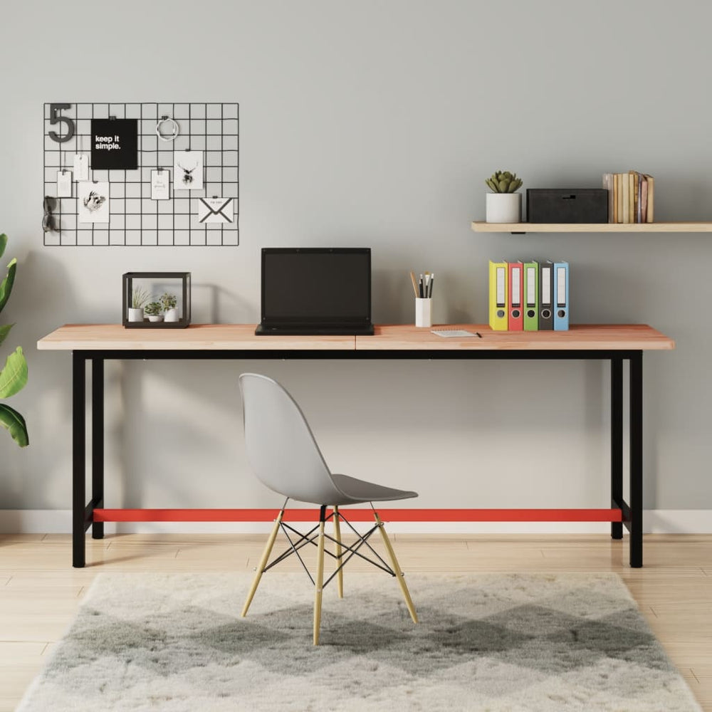 vidaXL Plateau de bureau 200x55x2,5 cm Hêtre massif