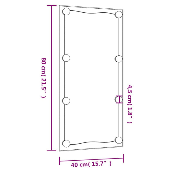 LED Wandspiegel 40x80 cm Rechteckig