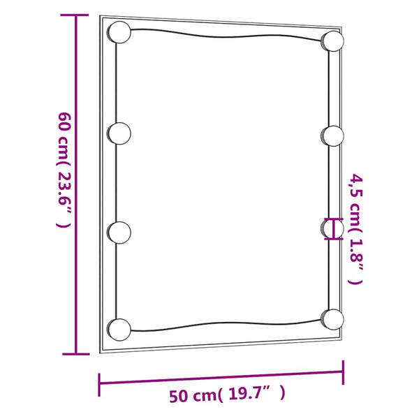 LED Wandspiegel 50x60 cm Rechteckig