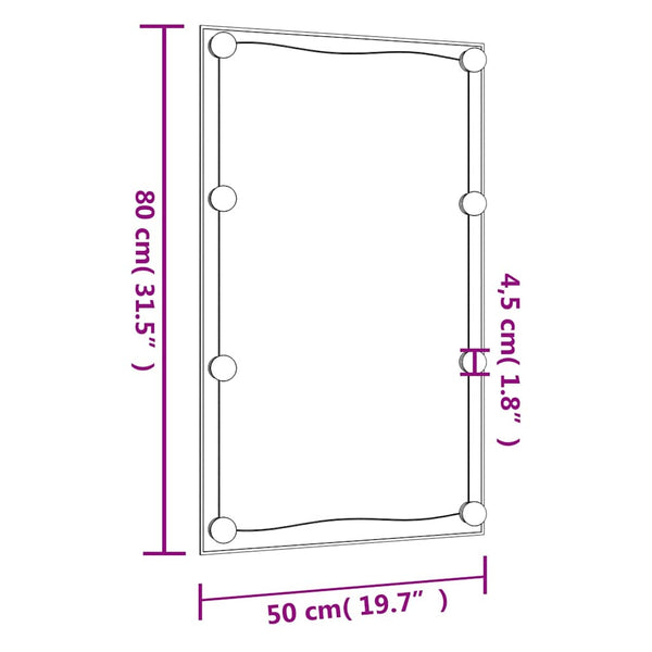 LED Wandspiegel 50x80cm Rechteckig