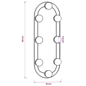LED Wandspiegel Oval 15x40 cm