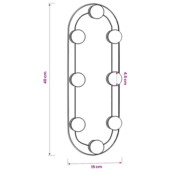 LED Wandspiegel Oval 15x40 cm