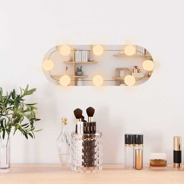 LED Wandspiegel Oval 15x40 cm