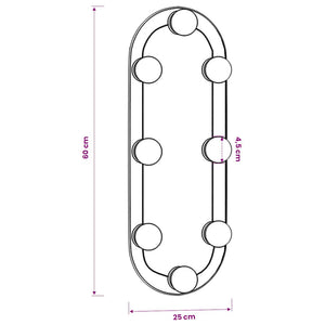 LED Wandspiegel Oval 25x60 cm