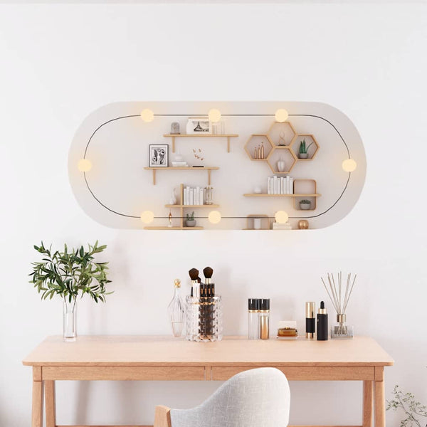 LED Wandspiegel Oval 25x60 cm