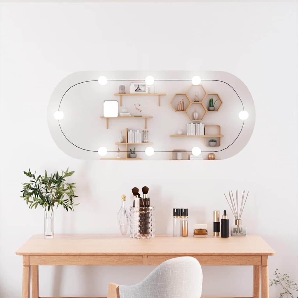 LED Wandspiegel Oval 25x60 cm