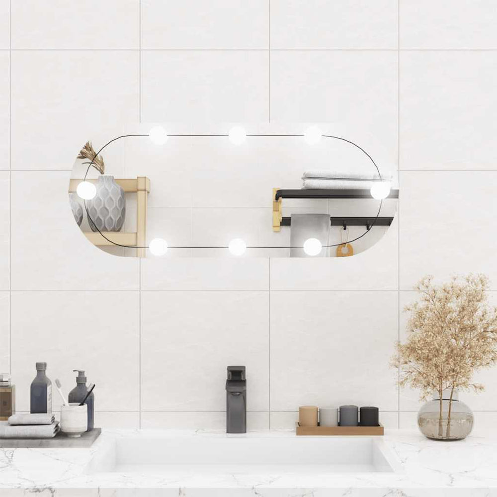 LED Wandspiegel Oval 30x70 cm