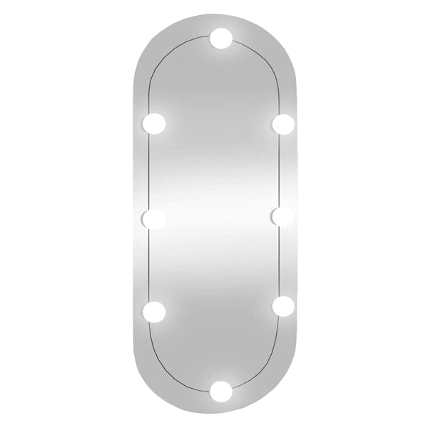 Wandspiegel mit LED-Beleuchtung Oval 35x80 cm