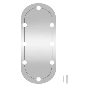 Wandspiegel mit LED-Beleuchtung Oval 35x80 cm