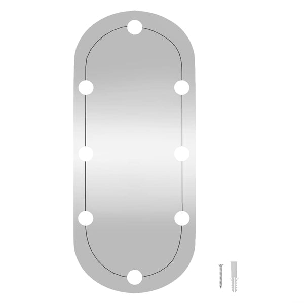 Wandspiegel mit LED-Beleuchtung Oval 35x80 cm