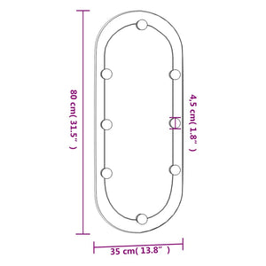 Wandspiegel mit LED-Beleuchtung Oval 35x80 cm