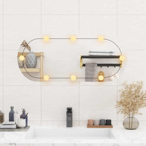Wandspiegel mit LED-Beleuchtung Oval 35x80 cm