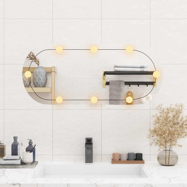 Wandspiegel mit LED-Beleuchtung Oval 35x80 cm