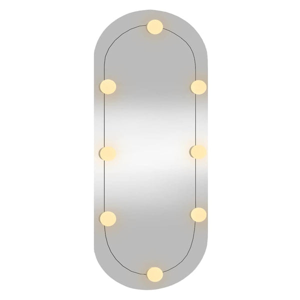 Wandspiegel mit LED-Beleuchtung Oval 35x80 cm