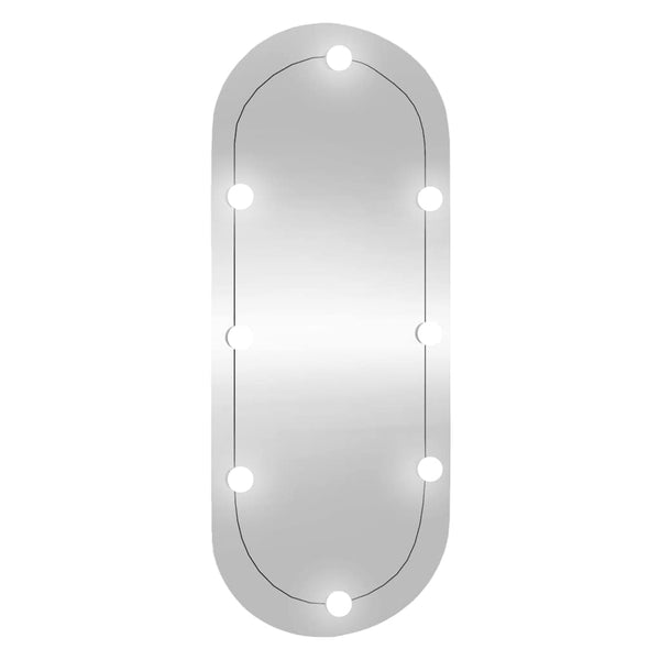Wandspiegel mit LED-Beleuchtung Oval 45x100 cm